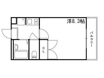ミストラル下手野(1K/1階)の間取り写真