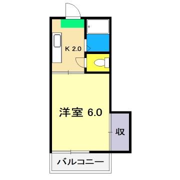 第5つくもコーポ(1K/4階)の間取り写真