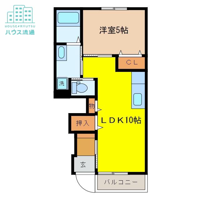 BELLE FLEUR(1LDK/1階)の間取り写真