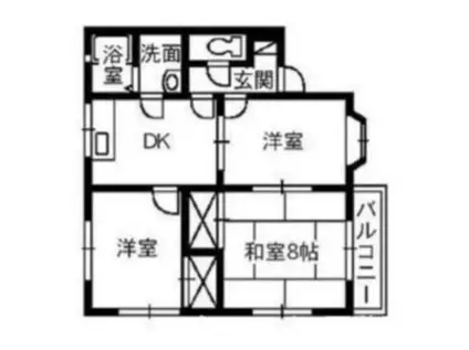 メープルシティC(3DK/2階)の間取り写真