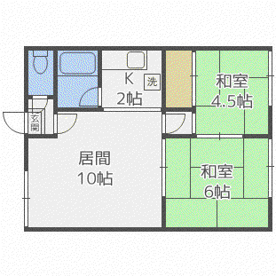シティハイム石川(2LDK/2階)の間取り写真