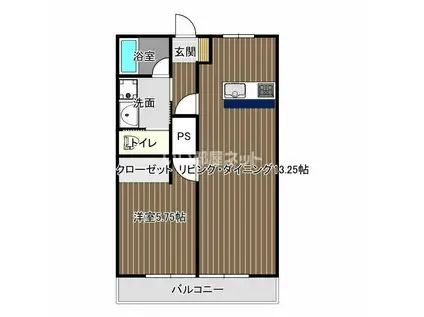 SSコーポ ルナ(1LDK/2階)の間取り写真