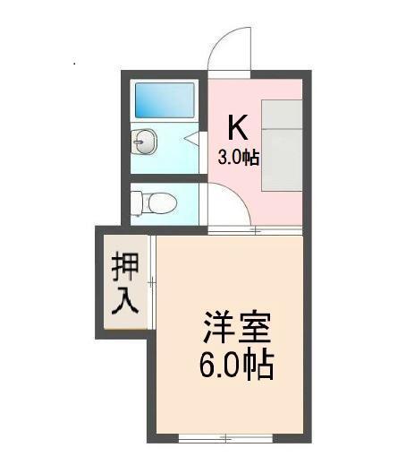 フォーブル間嶋(1K/2階)の間取り写真