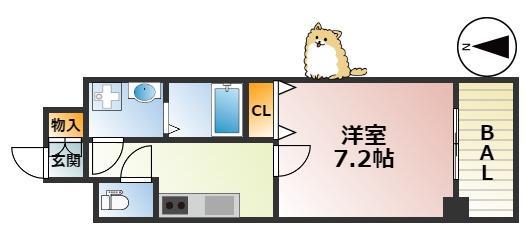 SILUS東灘深江(1K/10階)の間取り写真