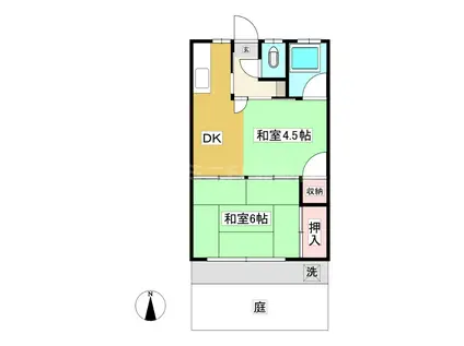 梅田アパート(2DK/2階)の間取り写真