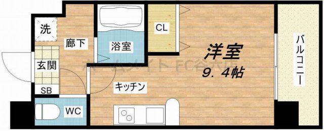 セゾンラトゥールMIYAKOJIMA(ワンルーム/8階)の間取り写真