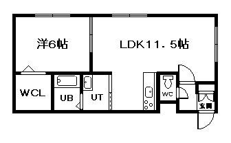 MORE-TRUE(1LDK/1階)の間取り写真