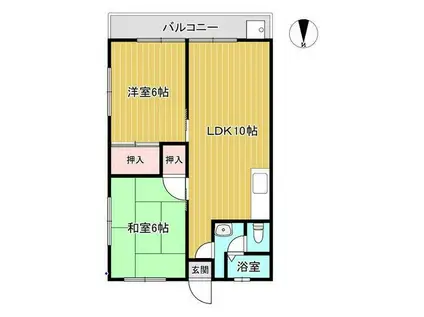 アーバンハイツ(2LDK/1階)の間取り写真