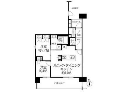 メトライズ森ノ宮中央(2LDK/11階)の間取り写真