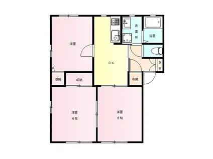 サニーコート A(3DK/1階)の間取り写真