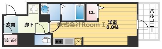 METROSA谷町六丁目サウス(ワンルーム/4階)の間取り写真
