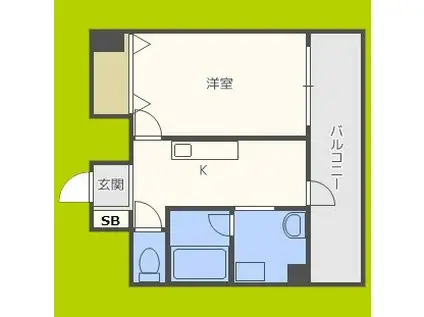 インペリアル靭本町(1K/10階)の間取り写真