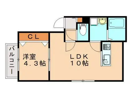 リテラ飯塚駅前(1LDK/3階)の間取り写真
