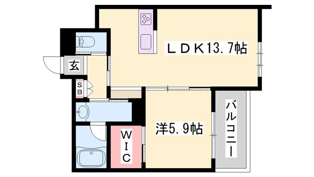 ル ソレイユ(1LDK/2階)の間取り写真