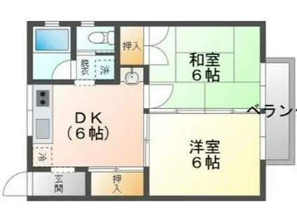 ファミール大豆(2DK/2階)の間取り写真