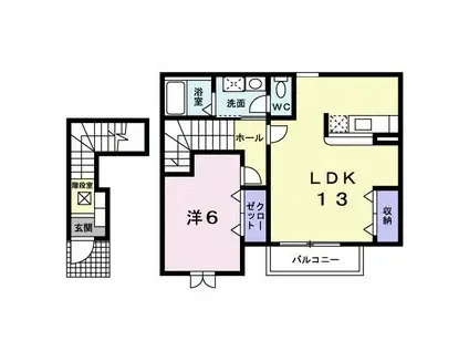 ボニート(1LDK/2階)の間取り写真