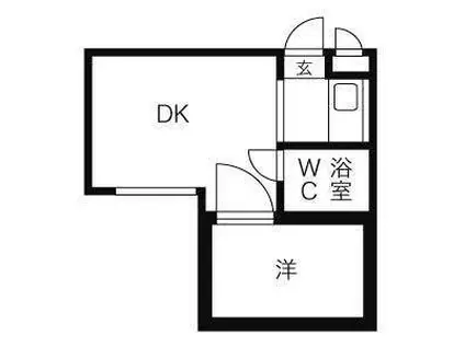 ドレスデン(1DK/2階)の間取り写真