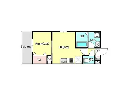 ジーメゾン伊勢原東大竹(1DK/3階)の間取り写真