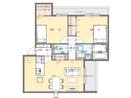 ムライチ・D-ROOM昭和町(2LDK/2階)の間取り写真