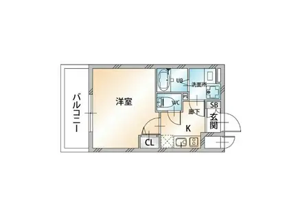 クオーレ神戸山手(1K/10階)の間取り写真