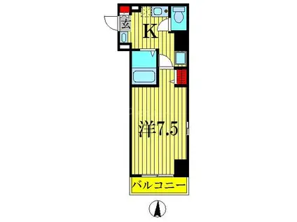 レガスタ両国(1K/2階)の間取り写真