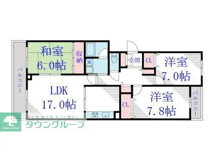 エルテナおゆみ野1(3LDK/2階)の間取り写真