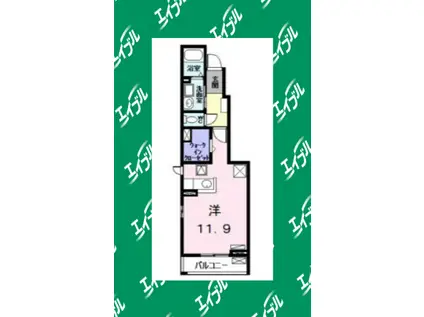 エスポワールT(ワンルーム/1階)の間取り写真