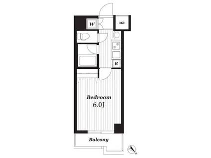 ルーブル多摩川参番館(1K/2階)の間取り写真