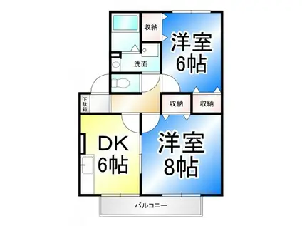 三才パレス(2DK/2階)の間取り写真