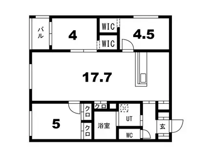 月寒西1-9MS(3LDK/3階)の間取り写真