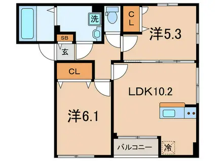 タカサゴ白金台(2LDK/3階)の間取り写真