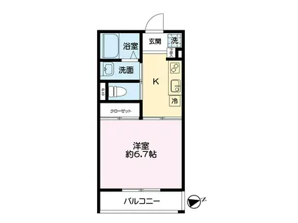 ソラーナエル(1K/3階)の間取り写真