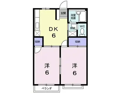 エルディムはせ(2DK/2階)の間取り写真