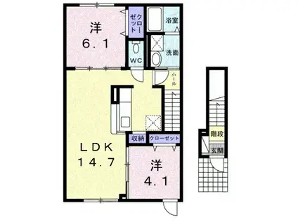 ラフィトベニスタ(2LDK/2階)の間取り写真