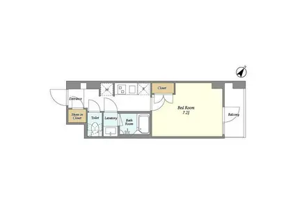 ラクラス赤羽(1K/3階)の間取り写真