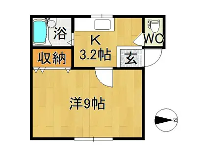 ロイヤルコーポウエスト(1K/2階)の間取り写真