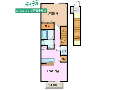 SEIS豊潤B棟(1LDK/2階)の間取り写真