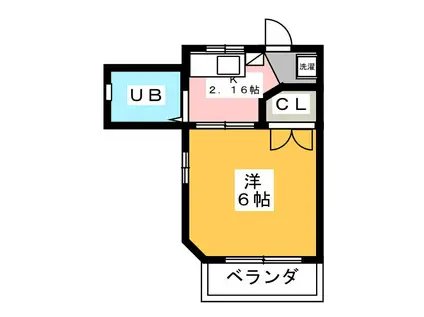 クランベリー(1K/2階)の間取り写真