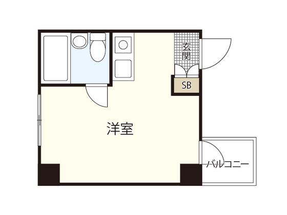 アスプロパラティ5(ワンルーム/3階)の間取り写真