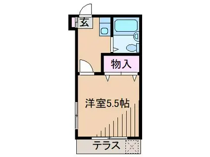 シャトー日吉(1K/1階)の間取り写真