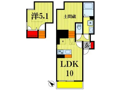 UP STONE 大神宮(1LDK/1階)の間取り写真