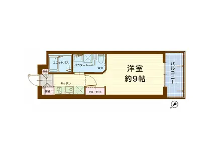 ル パルテール(1K/2階)の間取り写真