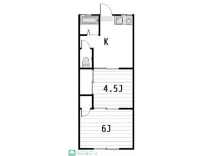 コーポミヤシタ(2K/1階)の間取り写真