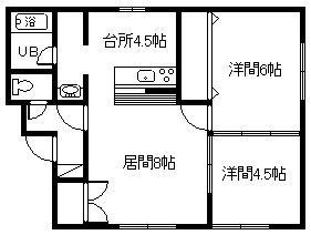 新都ハイツ(2LDK/3階)の間取り写真