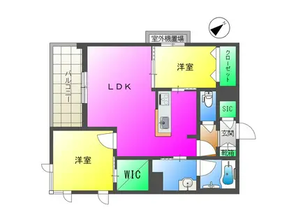 シャーメゾンさくら大久保駅前(2LDK/4階)の間取り写真