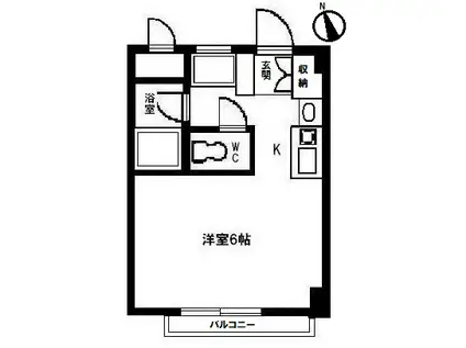 フジアビタ(1K/3階)の間取り写真