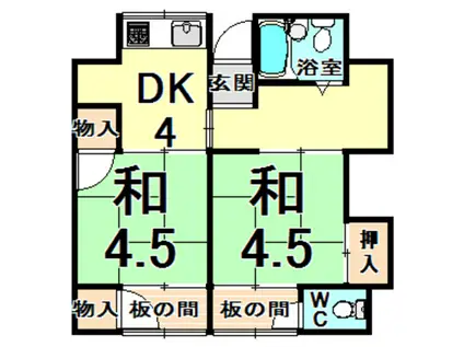 親和パンション(2DK/2階)の間取り写真