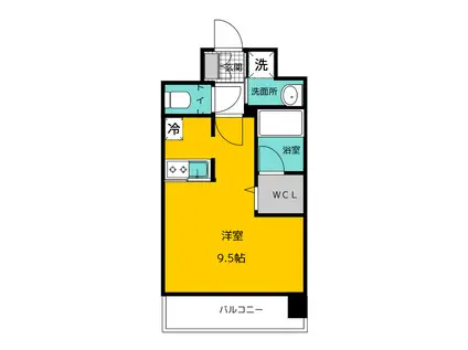 エンクレスト博多PREMIER(ワンルーム/9階)の間取り写真