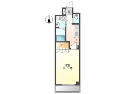 ブルーオーシャン(1K/4階)の間取り写真