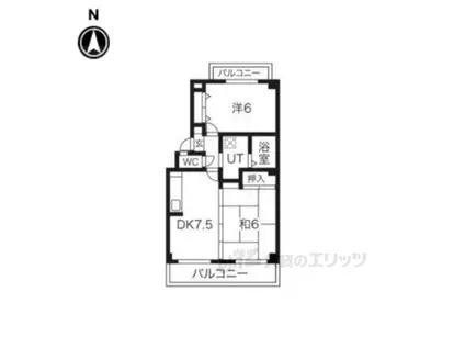 バーベナ光台D(2DK/2階)の間取り写真